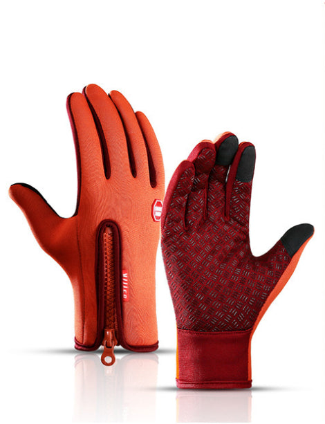 Touch Screen Waterproof Sports Gloves With Fleece