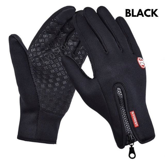 Touch Screen Waterproof Sports Gloves With Fleece