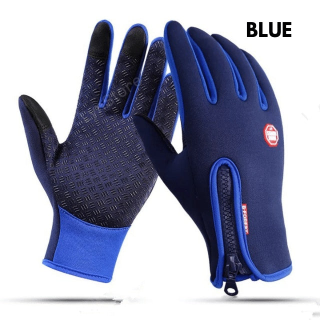 Touch Screen Waterproof Sports Gloves With Fleece