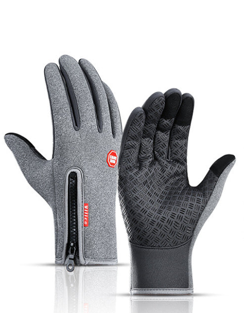 Touch Screen Waterproof Sports Gloves With Fleece