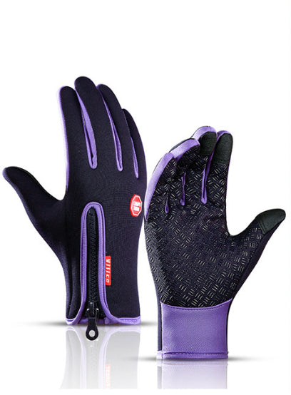 Touch Screen Waterproof Sports Gloves With Fleece