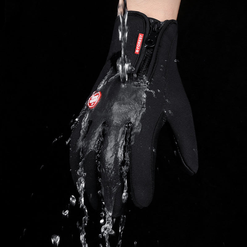 Touch Screen Waterproof Sports Gloves With Fleece