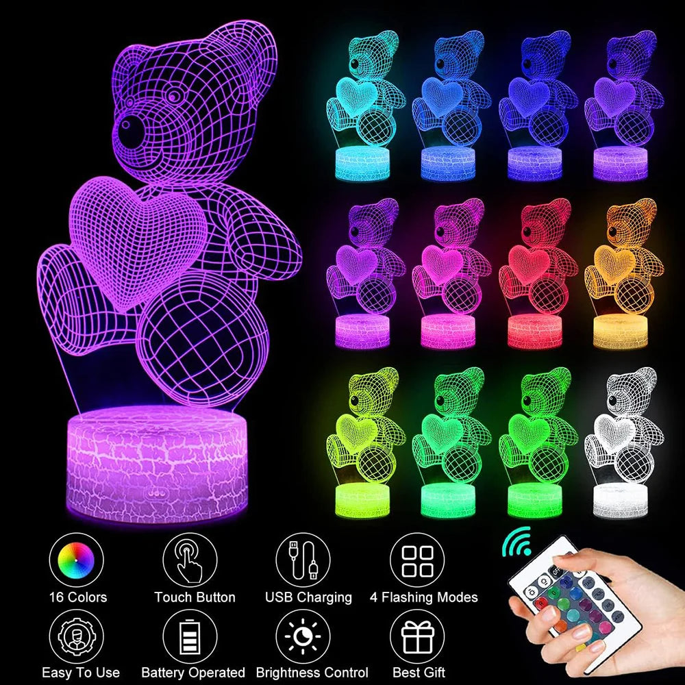 3D Acrylic Lamp | USB LED Night Lights