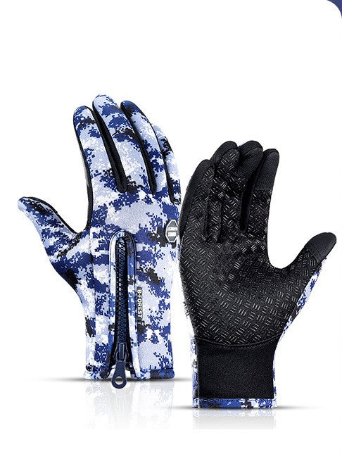 Touch Screen Waterproof Sports Gloves With Fleece